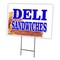 Signmission Deli Sandwiches Yard Sign & Stake outdoor plastic coroplast window, C-1216 Deli Sandwiches C-1216 Deli Sandwiches - alternate 1